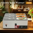 thumbnail image 4 of Garvee 38QT Electric Commercial Food Warmer, 6-Pan Steam Table 6.3 QT/Pan Stainless Steel with Temperature Control & Lid for Parties, Catering, Restaurants, 4 of 8