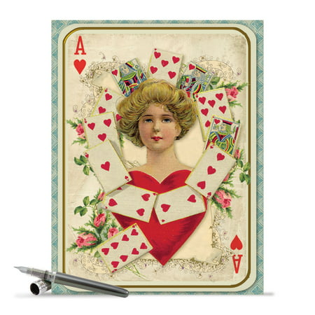 J2381AMDG Big Mother's Day Greeting Card: 'All Decked Out' Featuring Romantic Collage Image Combined with Vintage Style Playing Cards Greeting Card with Envelope by The Best Card (The Best Romantic Images)