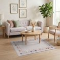 thumbnail image 3 of ODIKA 4'x6' Washable Area Rug Stain Resistant, Low Pile, Easy Care Pink Mini Plaid Throw Motifs Feline Inspired Tapete Rosa Dorm for Room, Small Living, 3 of 7
