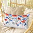 thumbnail image 4 of Red Blue Flowers Pillow Covers, Linen Long Throw Pillow Case, Spring Floral Elegant Pastoral Watercolor Holiday Pillow Protector Decorative Cushion Cover for Living Room/Bedroom 20" x 36", 4 of 8