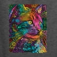 thumbnail image 2 of Colorful Cat Portrait | Cat Lover Owner | Dean Russo Art Animal Lover Unisex Hoodie Sweatshirt, Heather Black, S, 2 of 5