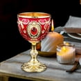thumbnail image 6 of Fiocias Embossed Water Goblet Drinking Cup Collection Reusable Tableware Metal Cup Mini Gold Red, 6 of 9