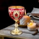 thumbnail image 1 of agua en relieve, vino metal, regalo, colección retro europea, mini cáliz para beber, para cenas, bodas y bares. Rojo dorado, 1 of 8