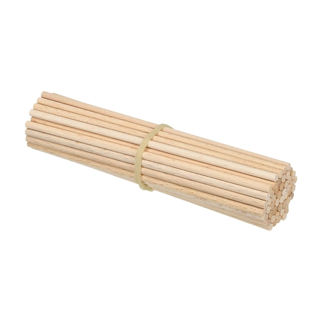 Unique Bargains 5/32 x 4 Inch Dowel Rods Wood Sticks Unfinished Wooden Dowel Rods Round Dowels Sticks 50 Pcs