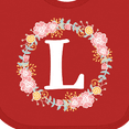 thumbnail image 4 of Inktastic Monogram Letter L Rose Floral Wreath Gift Girls Baby Bib, 4 of 4