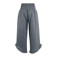 thumbnail image 4 of TRUBKH Cotton Linen Pants Women Wide Leg Linen Pants for Women Summer Button High Waist Linen Clothing for Women Wide Leg Cotton Linen Button Pants Button Up Wide Leg Long Pant Blue S-3XL, 4 of 8
