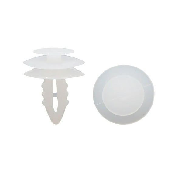 Unique Bargains 20 Pcs 8mm Hole White Plastic Push in Rivet Interior Trim Panel Car Door Clips