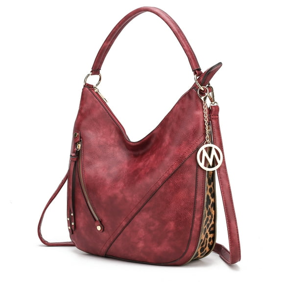 MKF Collection Lisanna Women's Hobo Bag, Sleek Shoulder Purse Handbag by Mia K Burgundy