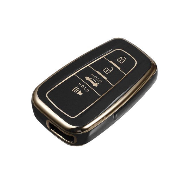 4 Botones TPU Inteligente Sin Llave Entrada Remoto Control Llavero Estuche Negro Unique Bargains carcasas de llaves automotrices
