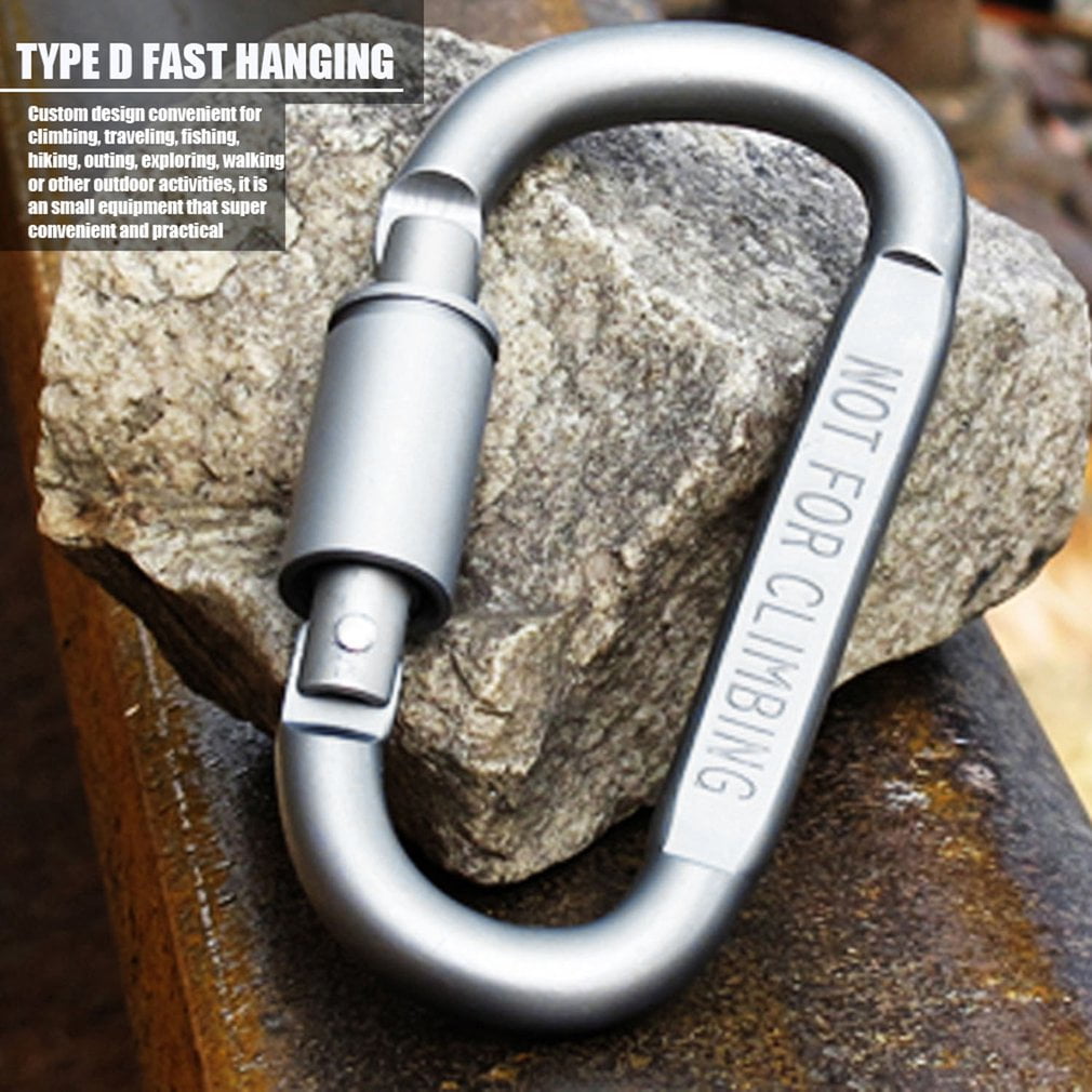 10Pcs D Shape EDC Aluminum Paracord Buckle Carabiner Key Chain Camping Hook Clip