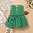 thumbnail image 3 of Mercatoo Girls Green A-Line Flower Dress Cute Solid Color Sleeveless 𝐌ini Dresses with Chrysanthemum Belt Princess Dress, 3 of 6