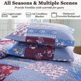 thumbnail image 3 of 3-Piece Queen Patchwork Quilt Set - Microfiber, Lightweight, All Season (1 Quilt, 2 Pillow Shams), 3 of 8