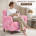 thumbnail image 4 of FKELYI Armchair Slipcover Stretchable Couch Sofa Cover with Elastic Bottom Pink Dog Cat Paw Print Furniture Protector for Living Room Office Reception Reading Sofa, 4 of 7