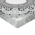 thumbnail image 2 of Ambesonne Mandala Fitted Sheet, Lace Like Detailed Motif, Queen Size, Black and White, 2 of 3
