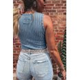 thumbnail image 2 of Women's Sky Blue Ribbed Tank Top – Slim Fit Mineral Wash Sleeveless Round Neck Casual Shirt, XL, 2 of 10
