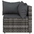 thumbnail image 3 of vidaXL Garden Corner Sofas with Cushions 2 pcs Grey Poly Rattan, 3 of 5