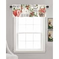 thumbnail image 3 of Strawberry Kitchen Valances for Windows Farmhouse Linen Window Valance Curtain for Living Room Window Treatment Summer Fruits Green Botanical Floral Valance Rod Pocket Topper Drape, 42 x 12 Inch, 3 of 6