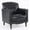 Blue Black, variant on Dreamsidea Faux Leather Accent Chair for living Room, Button Tufted Wingback Armchair with Wood Legs Black