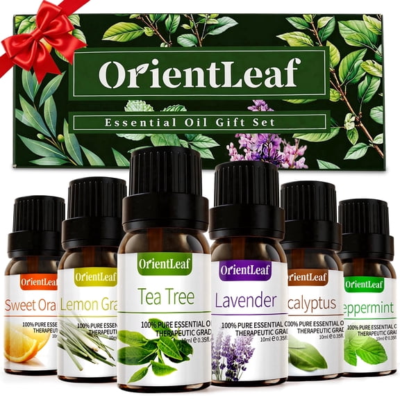 OrientLeaf Essential Oils Sets, 100% Pure Essential Oil for Diffuser, Aromatherapy, Sleep, Massage & DIY, Mother's Day Gift Sets for Women with Greeting Card