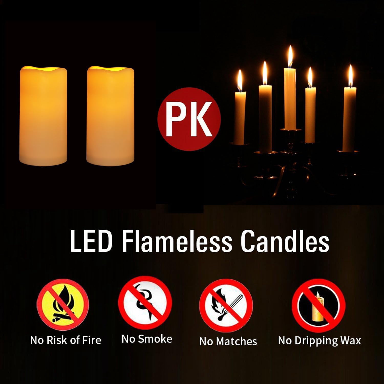 Flameless Candles LED Flickering with Remote and Timer Outdoor Waterproof Battery Operated 9 Pack