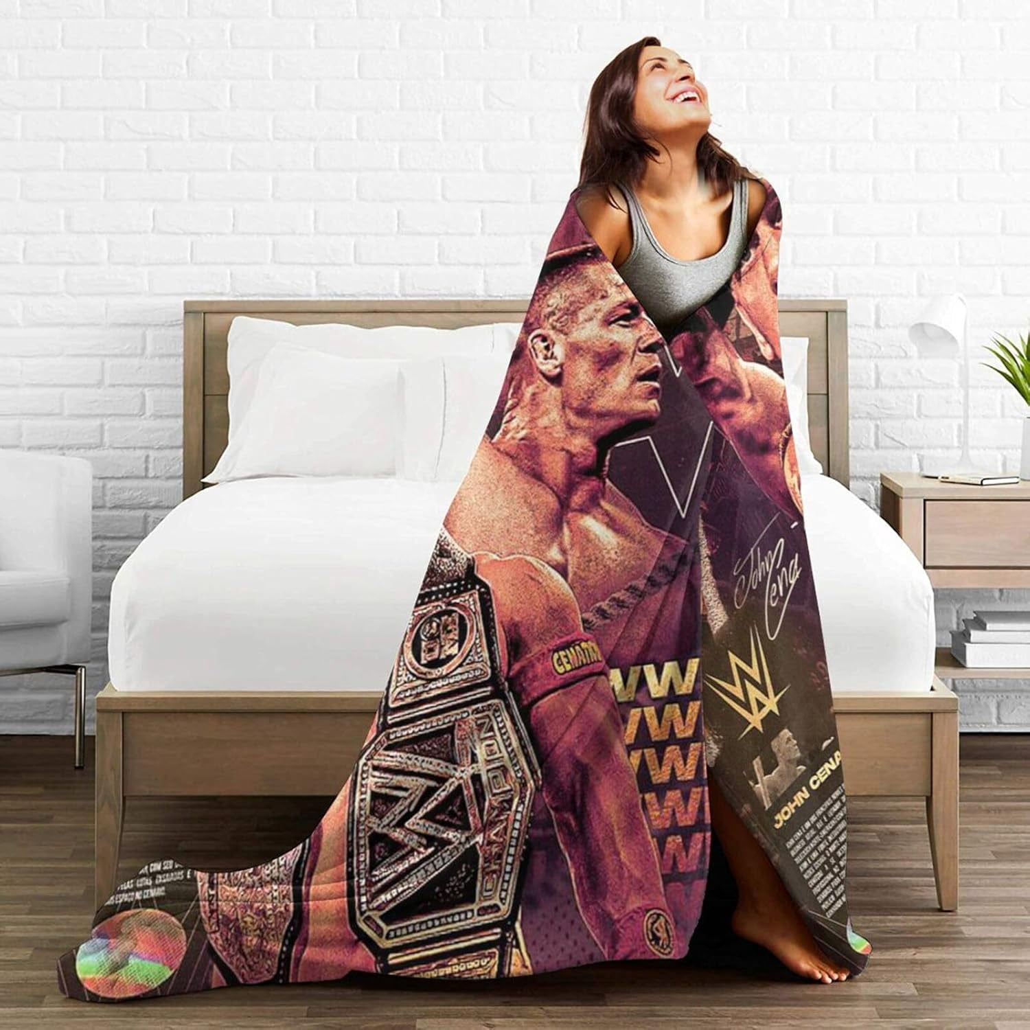 Ultra-Soft Anti-Pilling Lightweight Warm Blanket John Cena Blanket Cozy Blankets Decor for Couch Bed Sofa Bedroom Home 50x40 in