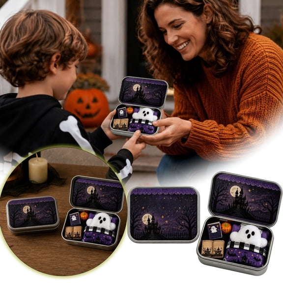 Mini Ghost Box Set, Pocket Ghosts in A Mini ,Cute Spooky Halloween Travel Figurine Adopt-a-Ghosst Set Decorations Portable Durable Christmas Party Favors Gift for Friends Desks Shelves
