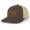 Brown/Khaki, variant on Redfish Fin Laser Engraved Leather Mens Trucker Hat Baseball Cap, Heather Grey/White