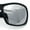 Black - Silver Mirror, variant on Mens Matte Classic Rectangular Wrap Around Biker Plastic Sunglasses All Black