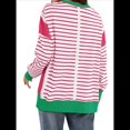 thumbnail image 4 of Sudadera Informal de Larga con Cuello Redondo y Rayas de Color Block para Mujer. Rosa Verde XXL, 4 of 5