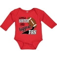 thumbnail image 3 of Inktastic Little Sister and Biggest Fan Football Player Girls Long Sleeve Baby Bodysuit, 3 of 5