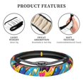 thumbnail image 4 of Rateoe Abstract Color Splash Pattern Elastic Stretch Steering Wheel Cover, Universal 15 inch, Microfiber Breathable , Anti-Slip, Odorless, Easy Carry, 4 of 6