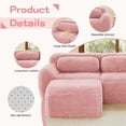 thumbnail image 6 of FFH 114.7" L Shaped Couch Plush Boneless Sofa with Movable Ottoman, Pink, 6 of 12