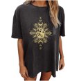 thumbnail image 2 of Puntoco Blusa de manga corta con estampado de calavera, sol y luna, estilo vintage, para mujer Puntoco Puntoco-3072, 2 of 9