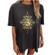 thumbnail image 2 of Puntoco Blusa de manga corta con estampado de calavera, sol y luna, estilo vintage, para mujer Puntoco Puntoco-3073, 2 of 9