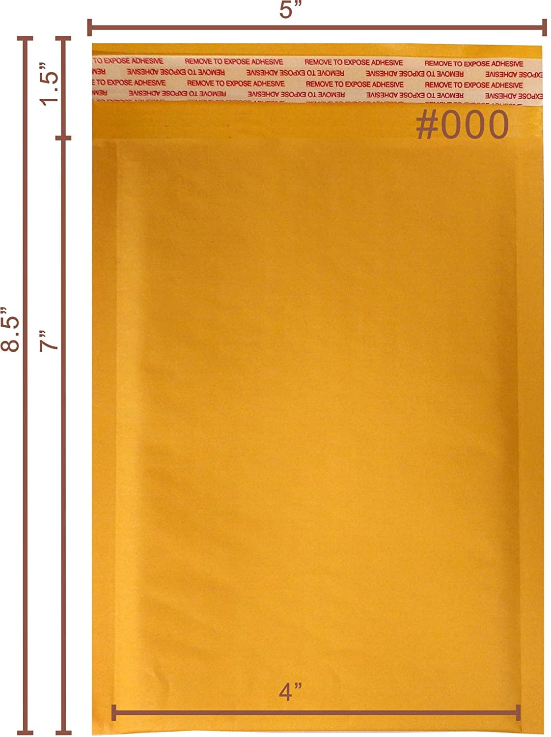 500 pcs #000 4x8 Kraft Bubble Envelopes Mailers 4 x 8 Inner 4x7 
