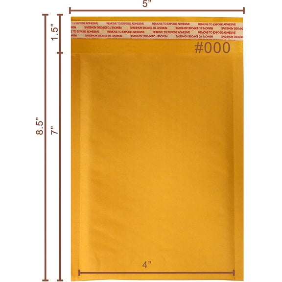 Yens 500 pcs 4x8 #000 Economic Grade Kraft Bubble Padded Envelopes Mailers KF#000-500