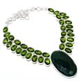 thumbnail image 2 of Emerald(Simulated) Peridot 925 Sterling Silver Jewelry Necklace 18", 2 of 2