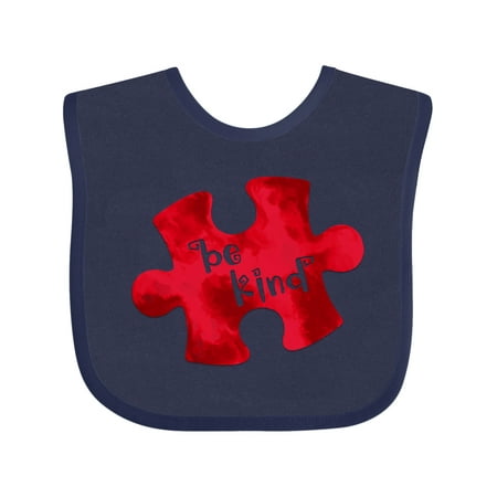 

Inktastic Autism Awareness Be Kind Red Puzzle Piece Gift Baby Boy or Baby Girl Bib