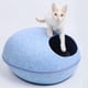 thumbnail image 1 of Cama premium para , cueva desmontable con cremallera, cama para mascotas, cama para mascotas, escondite semicerrado, casa , Azul Colco Cueva de la cama del gato, 1 of 8