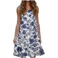 thumbnail image 2 of Ovzne Robes pour Femmes Robe pour Femme Mode Féminine Vacances Été Couleur Unie Sans Manches Fête Plage Robe Printemps Robe Imprimée Liquidation, 2 of 6