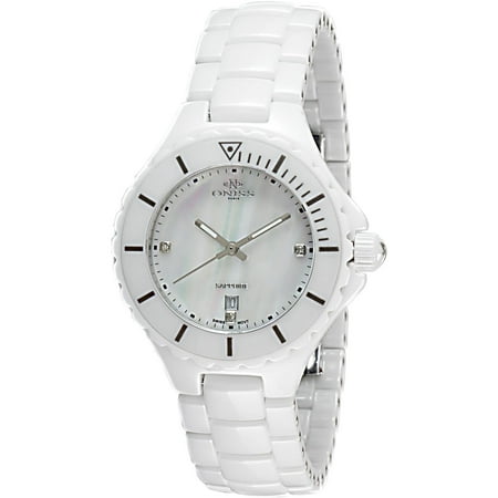 Oniss ON8011-L Women's Swiss White Ceramic 30M WR Watch