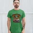 thumbnail image 3 of Tee Hunt Ridin' High T-shirt Biker Forever Chopper Rider American Eagle Men's Tee, Green, 4X-Large, 3 of 5