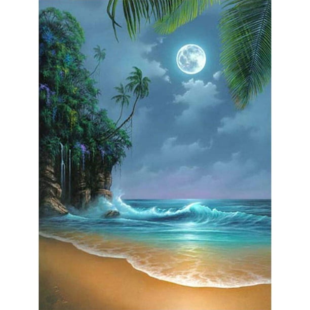 Cuadros Decorativos Kits de bordado completo de punto de cruz DIY Coastal Beach 11CT estampado arte de costura Ehuebsd Nuevos Originales