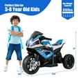 thumbnail image 2 of Gymax 12V Kids Ride on Motorcycle Licensed BMW 3 Wheels Electric Toy w/ Light & Music Blue, 2 of 9