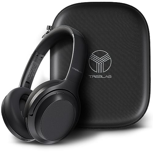 TREBLAB Z7 Pro - Auriculares híbridos con cancelación activa de ruido, audio Signature aptX-HD, orejeras de espuma viscoelástica, plegables, reproducción de 45 horas, Bluetooth 5, carga rápida, auricu