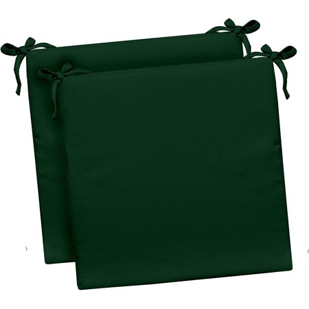 Indoor Outdoor Set Of 2 Foam Dining Chair Seat Cushions, 17" X 17" X 2", Choose Color (Hunter Green)
