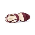 thumbnail image 4 of BLISSFUL STEP Women's Platform Heels Chunky Heel Slingback Open Toe Sandals Burgundy 10, 4 of 8
