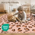 thumbnail image 4 of ODIKA Pink Leopard Cheetah Spotted Rosette Wildlife Theme Statement for Guest Room, Lounge, Apartment, Non-Slip Low Profile, 4 of 7