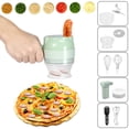 thumbnail image 1 of Handheld Electric Vegetable Cutter Set 1200mAh Rechargeable Portable Vegetable Cutter with 3 Stainless Steel Blades Electric Veggie Chopper Detachable Electric Garlic Chopper for Home Kitchen, 1 of 5