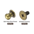 thumbnail image 3 of Unique Bargains 5mm Ball Head Stud Rivets Screw Back, 50Pack Round Head Button Nipple Rivet, Bronze Tone, 3 of 7